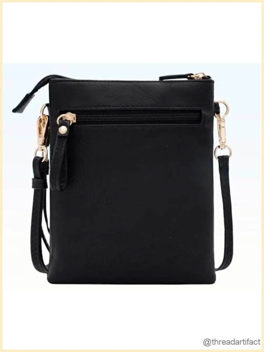 Faux Leather Multi-Zipper Crossbody Bag with Detachable Wristlet